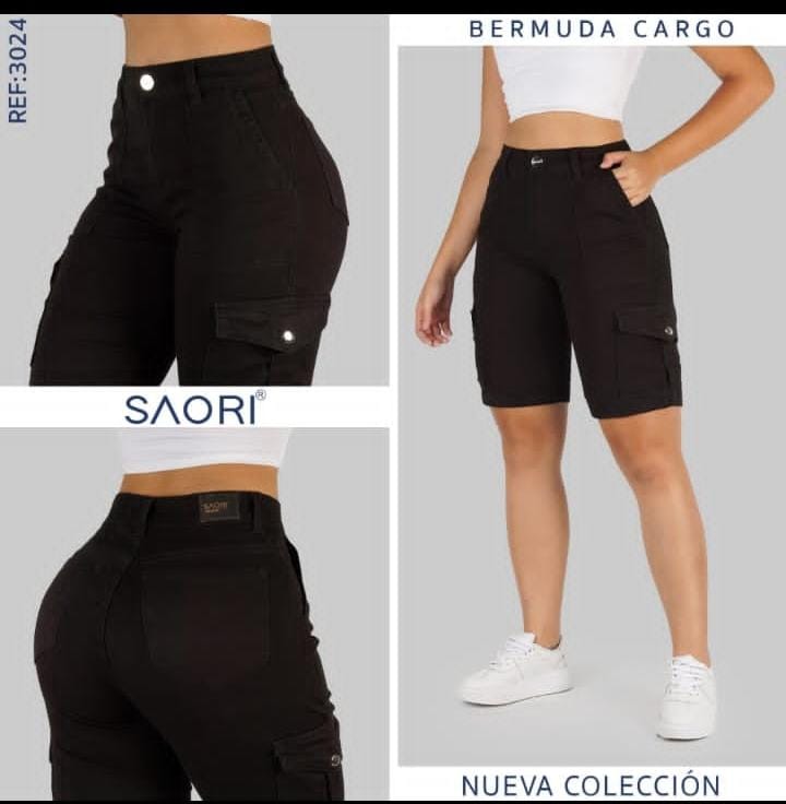 BERMUDA FLARE MUJER REF 3024 NEGRO