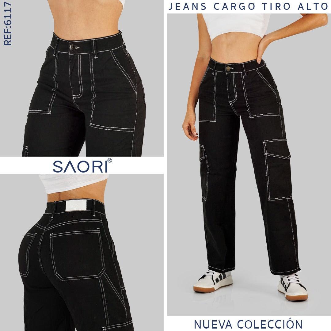 Jeans Cargo Tiro Alto REF 6117