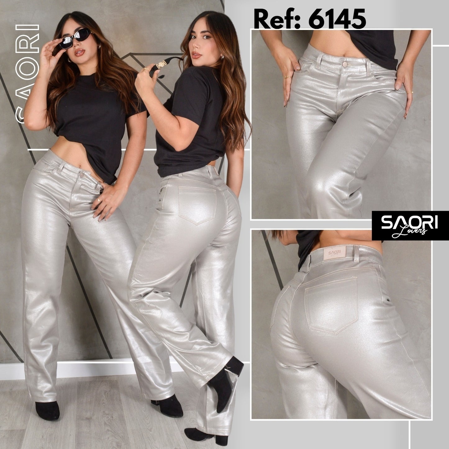 JEANS BOTA RECTA TIRO ALTO TELA STRECH REF 6145