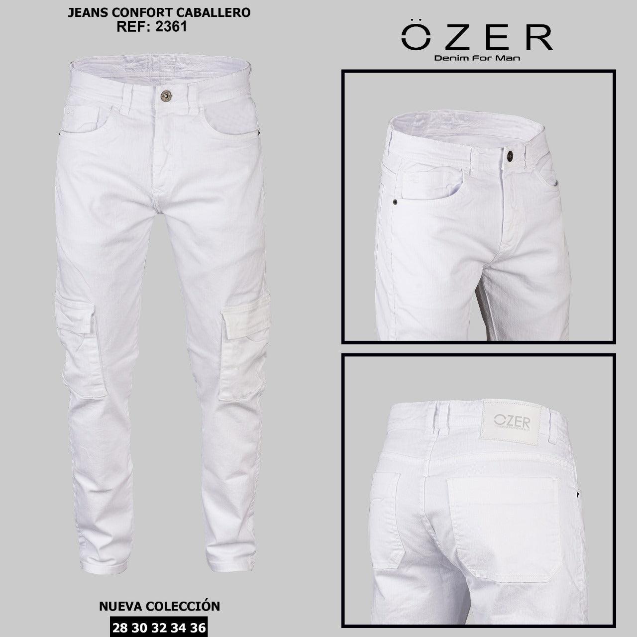 Jeans Cargo Caballero Ref 2361 Blanco