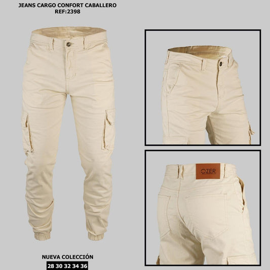 Jeans Cargo Caballero Ref 2398 BEIGE