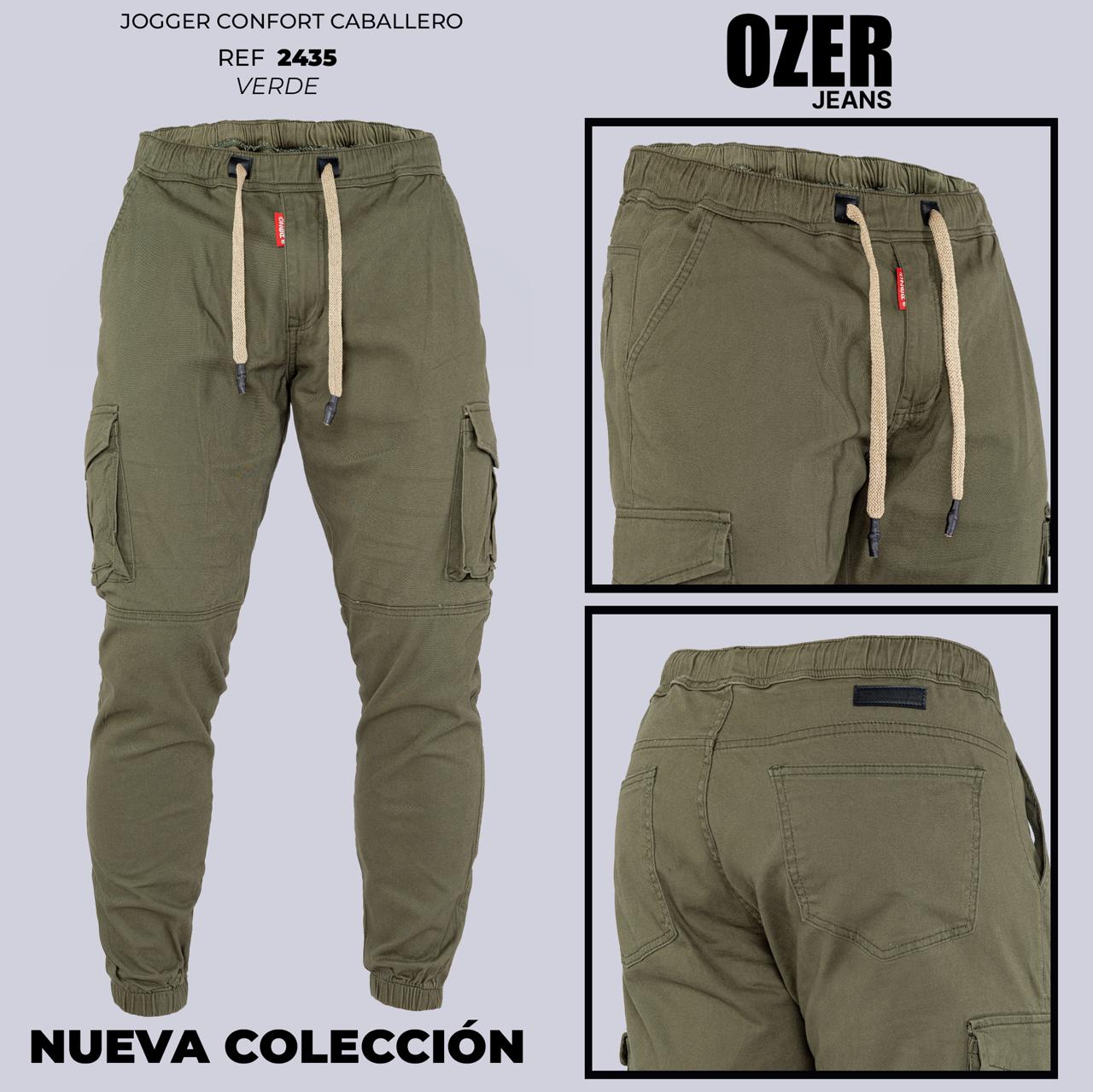 Jeans Cargo Caballero Ref 2435 verde militar