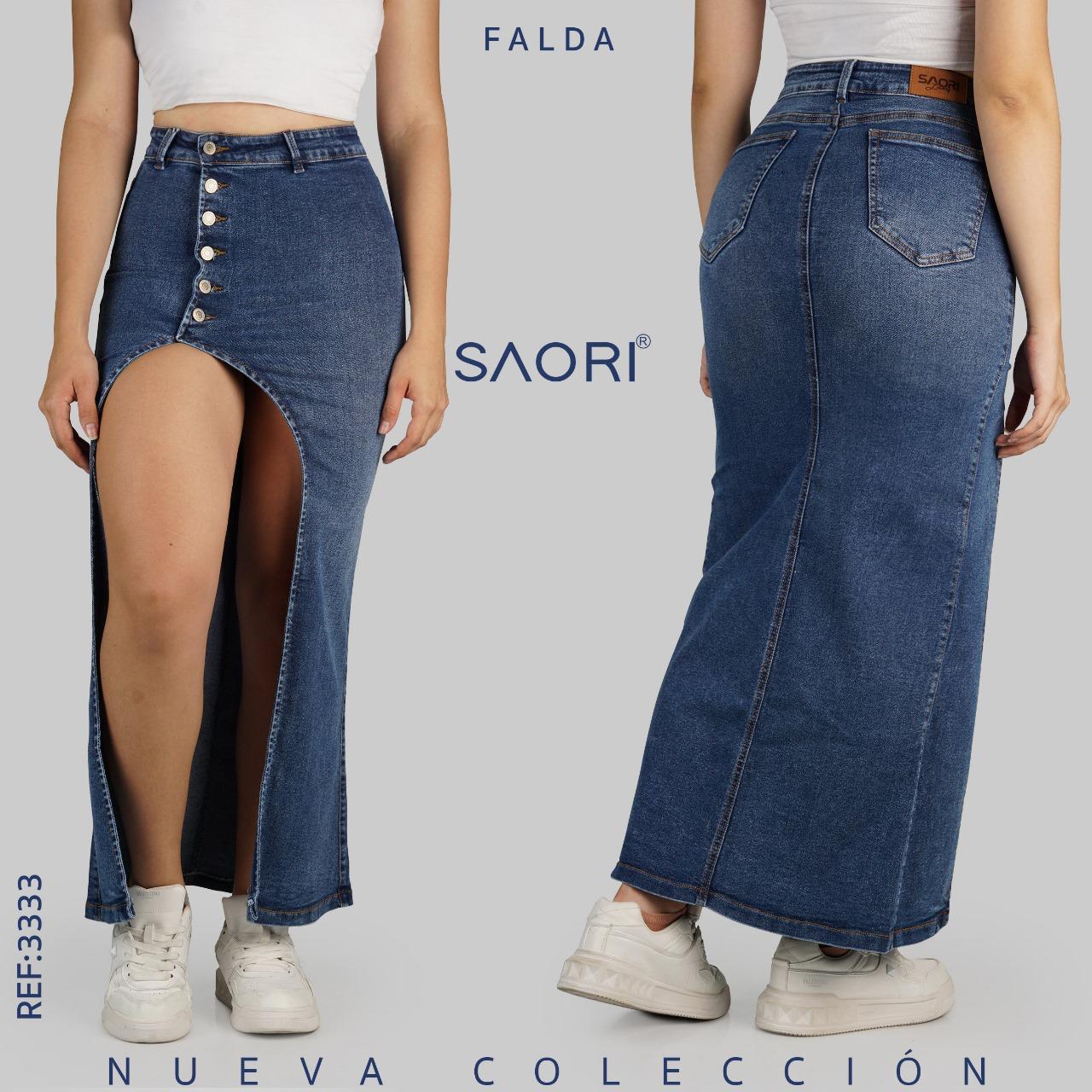 FALDA LARGA STRECH TIRO ALTO REF 3333