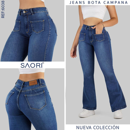 Jeans Bota Ancha REF 6038 AZUL