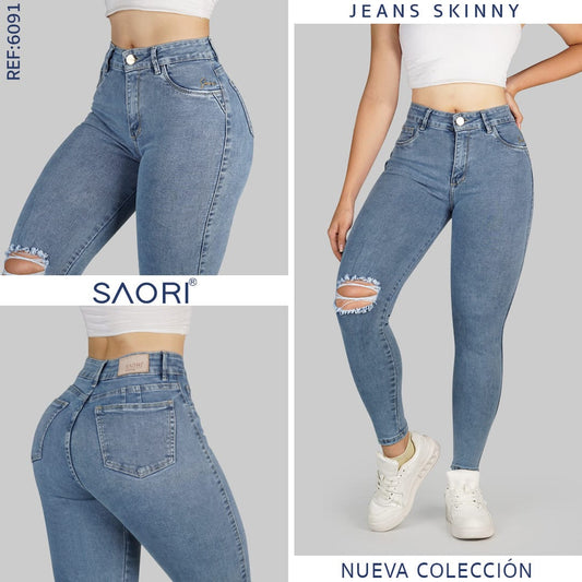 Jeans Skinny Tiro Alto REF 6091