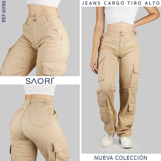 Jeans Cargo Tiro Alto REF 6096