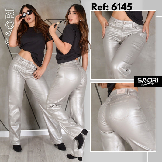 JEANS BOTA RECTA TIRO ALTO TELA STRECH REF 6145