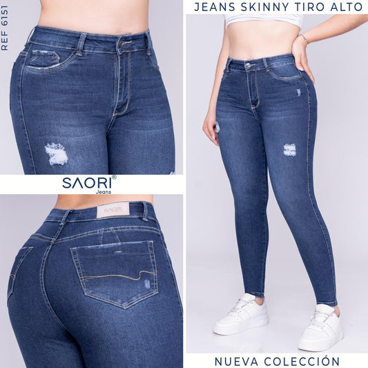 Jeans Skinny Tiro Alto REF 6151