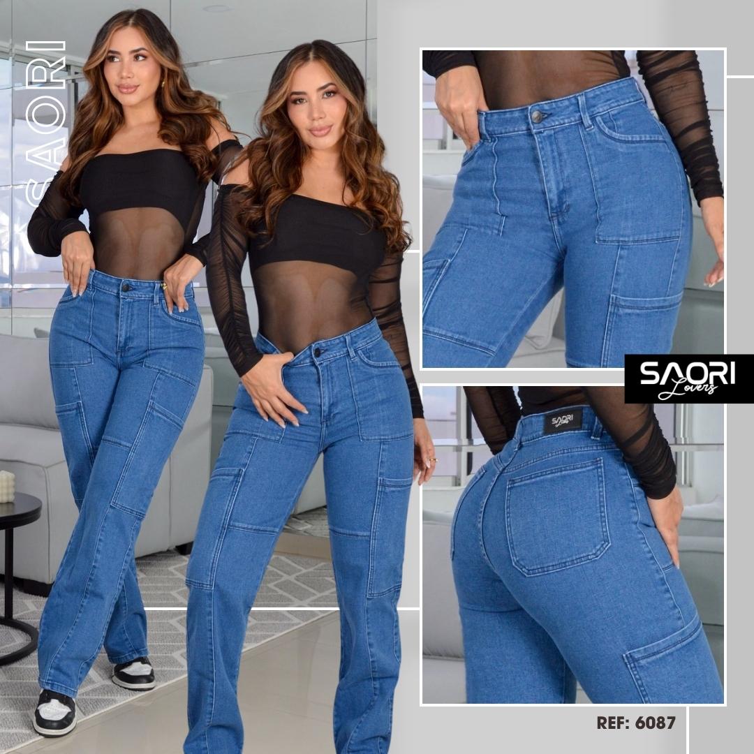 Jeans Cargo Tiro Alto REF 6087