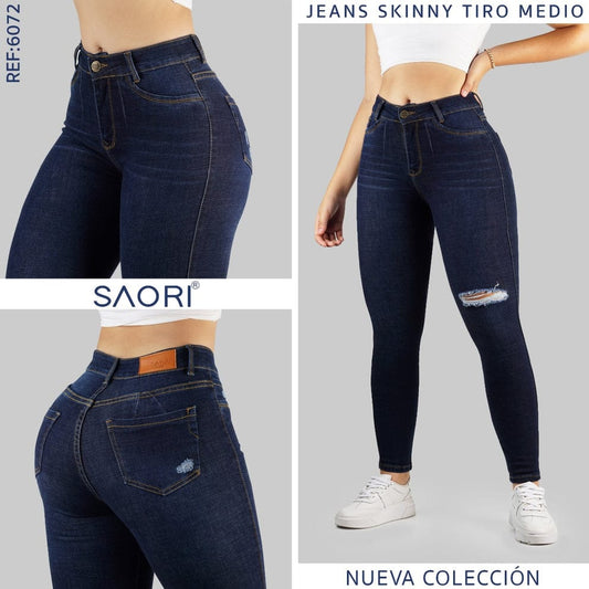 Jeans Skinny Tiro Alto REF 6072