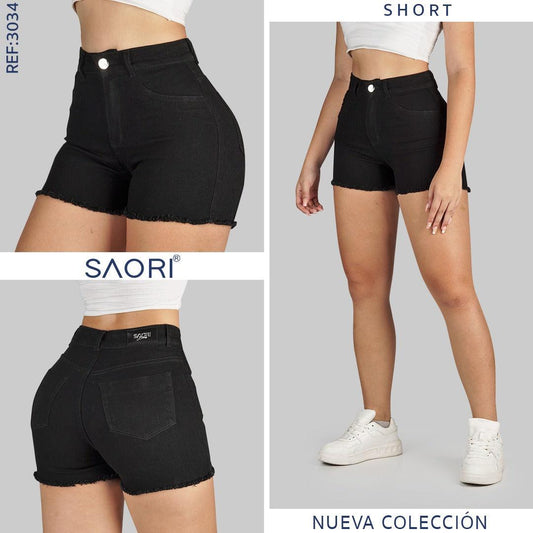 SHORT NEGRO TIRO ALTO REF 3034