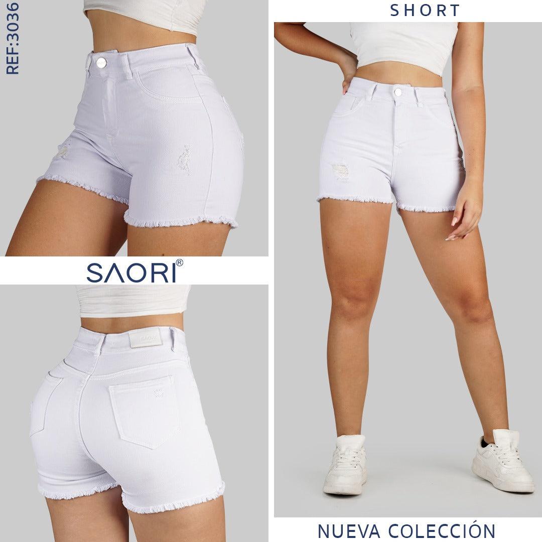 SHORT BLANCO TIRO ALTO REF 3036