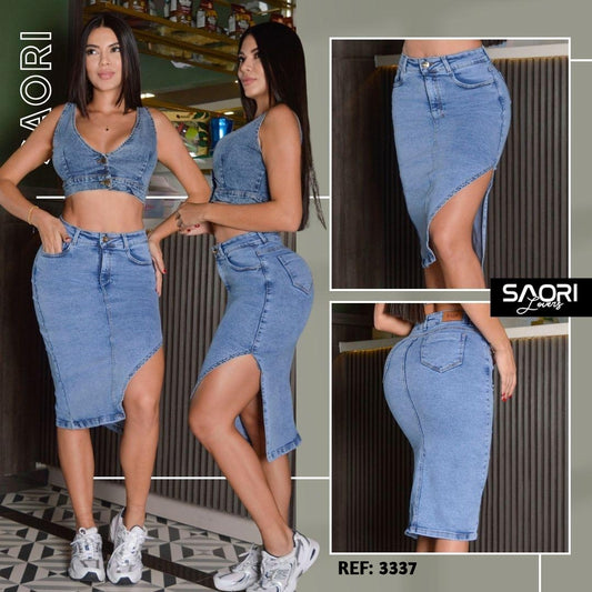 FALDA  STRECH TIRO ALTO REF 3337
